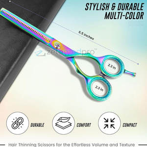 Tijeras de Entresacar Ligeras, Herramienta de Peluquería para un Entresacado Preciso, Tijeras de Doble Entresacar - Product Image 4