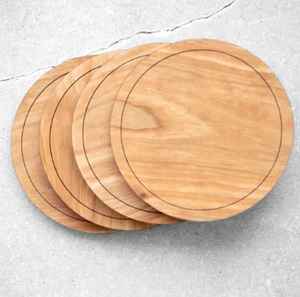 Posavasos para taza de café redonda de madera de nogal, contemporáneo, ecológico, 300mm de diámetro, 5mm de espesor, MN, EXPORTACIONES, MNE-2365 - Product Image 3
