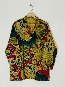 Conjunto de camisa y Pijama de algodón con estampado abstracto de Cachemira unisex con bolsa a juego - Product Image 2