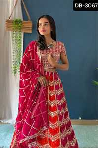 Les dernières femmes portent une fausse georgette Lehenga Choli Designer Chaniya Choli robes de mariée avec coutures disponibles pour les femmes portent - Product Image 4