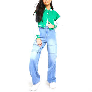 Veste Letterman de baseball respirante personnalisée pour femmes, design recadré avec traitement teint en plaine directement du fabricant - Product Image 1