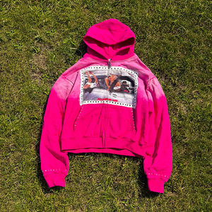 New Wholesale Fashion Man Clothes Custom logo Color Block Heavyweight <b>Fleece</b> <b>Hoodie</b> <b>Oversized</b> Cropped Streetwear Hoodies Men - Product Image 3