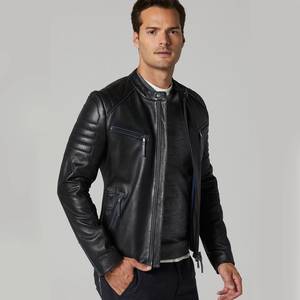 Chaqueta de cuero delgada para hombre de Venta caliente para invierno Diseño personalizado Stand High Street Alta calidad Nueva condición Ropa de invierno - Product Image 2