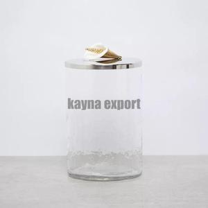 Fancy Decorative Silver Metal Lid <b>Glass</b> Canister Kitchen Ware Cookies and Dry Fruit Storage <b>Glass</b> Canister <b>Jar</b> Countertop Decor - Product Image 5