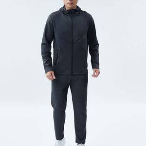 Hot Selling Cheep Price Custom OEM Plain Solid Color Full Zipper Hooded Jacket <b>Jogger</b> Two Piece Set Custom Tracksuit for <b>Men</b> - Product Image 2