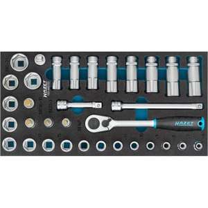 Hazet 3/8'' (33 Pcs.) Set with <b>Ratchet</b> <b>Sockets</b> and Accessories - Product Image 1