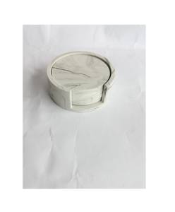 Posavasos de mármol blanco redondo de estilo árabe clásico, almohadillas Slade de piedra para bebidas - Product Image 2