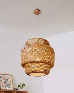 Elegante Pantalla de ratán tejido rústico de alta calidad hecha a mano moderna cubierta de luz colgante hecha en Vietnam - Product Image 4