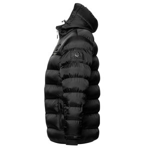 Blouson matelassé noir surdimensionné personnalisé pour homme, respirant, hiver, avec logo personnalisé, grandes tailles, vêtements d'extérieur, vente en gros - Product Image 5