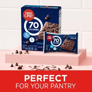 Fiber One 70 Calorie Brownies, Chocolate Fudge <b>Snack</b> <b>Bars</b>, 6 Ct, 5.34 oz (Pack of 8) - Product Image 3