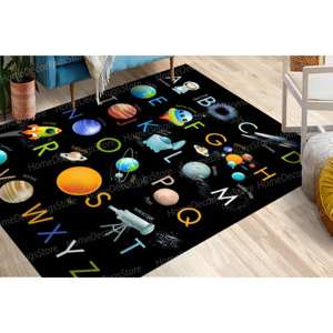 <b>Printed</b> Rug: <b>Nursery</b> Rug, Educational Rugs, Kids Room Rug,Chenille Rug - Product Image 1