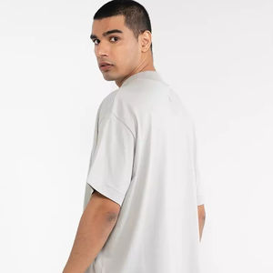 Nuevas Camisetas De Lujo 100% de algodón para hombre, ropa de calle de gran tamaño, ajuste cuadrado con poco hombro caído, diseño de cuello de costilla - Product Image 1