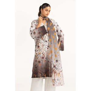 Traje de Verano de 3 Piezas para Mujer, Color Gris Ceniza, Estampado Jacquard - Product Image 5