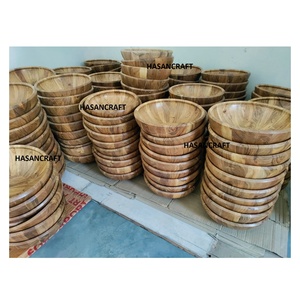 Bol en bois d'acacia de haute qualité plateau de service chaud jetable tendance pour hôtel et restaurant pour salade de fruits et autres plats - Product Image 6