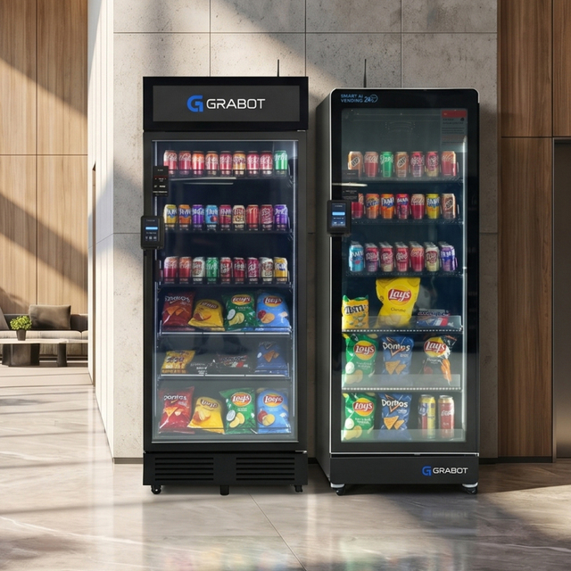 Grabot Intelligent AI Vending Machine 24/7 Automated Sales Cloud Management Contactless Checkout Ai Smart Combo Vending Machine