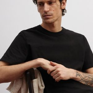 Top qualité hommes T-Shirts coton été t-shirt noir Style à la mode couleur unie surdimensionné t-shirt hommes - Product Image 2