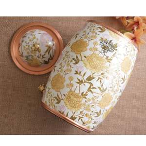 Hervidor de agua de cobre puro de 10 litros con estampado dorado, diseño floral, de aluminio esmaltado y metal, capacidad de 2 litros, para uso doméstico - Product Image 3