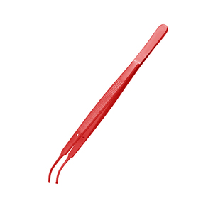 Super Surgical Gerald Dressing Forceps Color rojo Gerald Dressing Forceps 7 "Curved Delicate Serrated TC Tips - Product Image 4