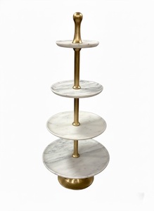 Support à gâteau en métal demi-lune à 4 niveaux, doré de luxe, pour mariage, fête, présentoir à cupcakes, moderne, élégant, semi-circulaire, 4 étages - Product Image 6