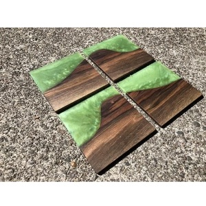 Handmade <b>Drinking</b> <b>Coaster</b> for Kitchen Round Shape Modern Design Wood & Resin Tea Cup <b>Coasters</b> Holder at Reasonable Price - Product Image 2