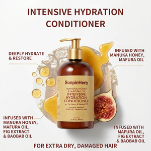 Private Label Hydrating Hair <b>Conditioner</b> with Manuka Honey Mafura Oil for Dry Damaged Hair Manufacturer - Product Image 6
