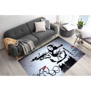 Tapis Banksy Mona Lisa : Tapis antidérapant lavable en machine, tapis en chenille - Product Image 1