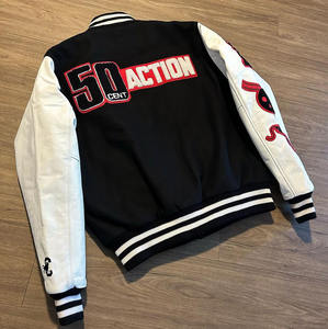 Veste universitaire élégante à manches longues de couleur unie pour hommes, vêtements d'extérieur décontractés de conception de poche avant d'hiver, coupe-vent et respirant - Product Image 2