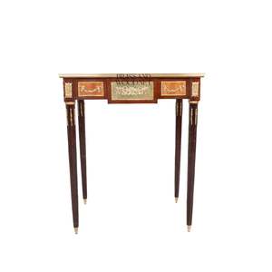 Mesa Auxiliar Rectangular de Lujo con Incrustaciones de Diamantes y Detalles Ornamentales de Latón Dorado para Decoración Clásica de Esquinas del Hogar - Product Image 3