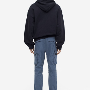 Ropa deportiva personalizada de alta calidad para hombre, pantalones de chándal negros con estampado de algodón liso para gimnasio y fitness - Product Image 3