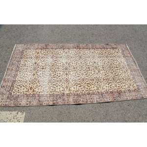 Alfombra clásica de lana turca Vintage Beige marrón 3,6X6,7 pies tejido plano sala de estar alfombra Patchwork patrón látex para pasillo - Product Image 3