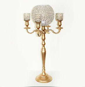 Nouveau candélabre de mariage meilleur vendeur or décoration de table de mariage candélabre pièce maîtresse pour mariage et décoration de la maison - Product Image 2