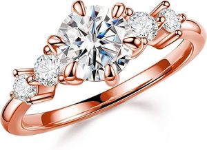 <b>925</b> Sterling <b>Silver</b> Moissanite 1.25 Carat Prong Set Certified <b>Ring</b> for Women Luxury Jewelry Gift - Product Image 3