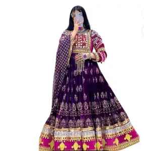 Vestidos Hazara Vintage de seda hechos a mano para mujer de Color único en Tarifa mayorista 2025 vestidos afganos más vendidos - Product Image 5