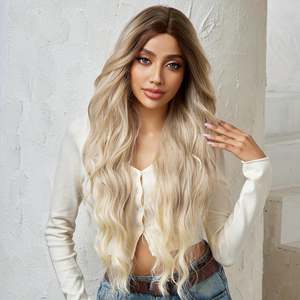 Peluca frontal de encaje DWY de 28 pulgadas, color marrón para ombre, con cabello virgen 100% humano, onda corporal, modelo de 32 pulgadas de longitud estirada para mujer - Product Image 1