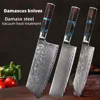 Couteau de boucher/chef artisanal de haute qualité en acier inoxydable Damas forgé de 7 pouces, avec manche en plastique écologique