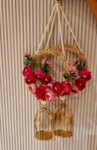 Ranunculus flor colgante de pared con jaula portavelas decoración de boda Baby Shower cuna ceremonia FIESTA DE Navidad Festival - Product Image 2