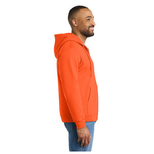 Wholesale Price <b>Mens</b> <b>Orange</b> Zip Up <b>Hoodie</b> Custom Logo Cotton Fleece Sweatshirt with Front Pockets OEM Winter Casual Wear - Product Image 4