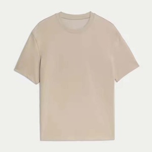 Camiseta de manga corta de algodón con cuello redondo de 200gms para hombre, camisetas informales holgadas simples de Color sólido, gran oferta, camisetas de diseño en blanco - Product Image 2