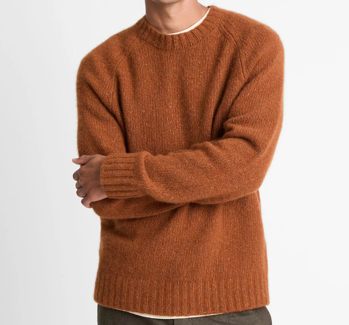 Custom ODM Winter Men's Pullover Knitwear Crew Neck Pure Color Wool/Nylon Blend Pattern Sweater