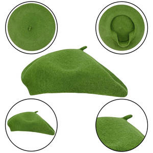 OEM de fábrica al por mayor de encargo de la mejor calidad precio barato boina de color sólido liso otoño cálido liso boina sombrero para las mujeres - Product Image 2