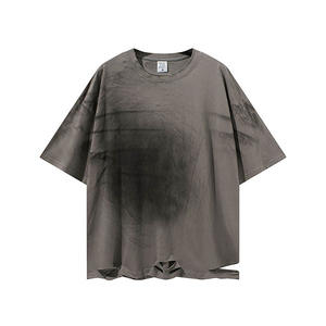 Logo personnalisé T-shirt vintage pour hommes lourds 100% coton 250 GSM T-shirt vierge personnalisé à épaules tombantes - Product Image 5