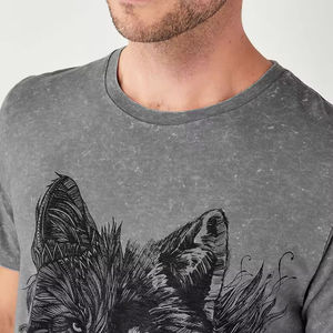 Camiseta de algodón retro lavada con ácido impresa con logotipo personalizado para hombre 100% poliéster peinado/algodón 230 gramos camiseta de gran tamaño - Product Image 4