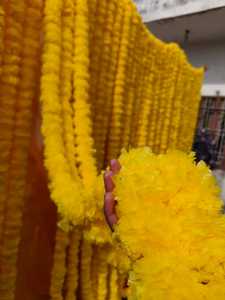 Guirlande de fleurs de souci indienne décorative artificielle Deewali pour décoration de fête de mariage de Noël - Product Image 5