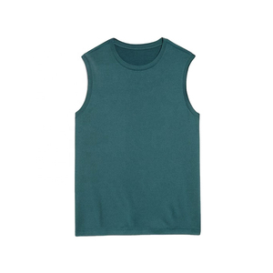 Débardeur Athlétique Homme Haute Qualité Polyester Coton Tissu Doux Sans Manches Respirant Écologique Séchage Rapide Col Rond Personnalisable - Product Image 3