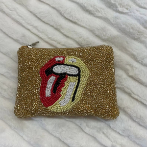 Classic Beaded Coin Purse Pearl and Diamond Beaded Make up Bag Wedding or Party Gift for Her - Product Image 1