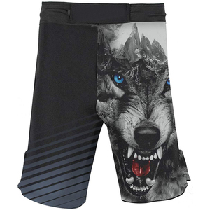 Shorts de MMA en tissu extensible respirant avec logo frontal, coutures renforcées, légers, séchage rapide, durables, pour l'entraînement - Product Image 3