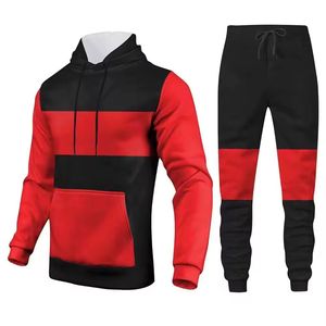 Survêtements d'hiver pour hommes sur mesure 2 pièces décontracté à manches longues athlétique à capuche pantalons de survêtement ensemble Jogging costume 100% coton - Product Image 4