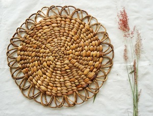 Lujosos manteles individuales redondos de jacinto de agua Natural, mantel de mesa para servir de paja para cocina, uso decorativo para el hogar - Product Image 2