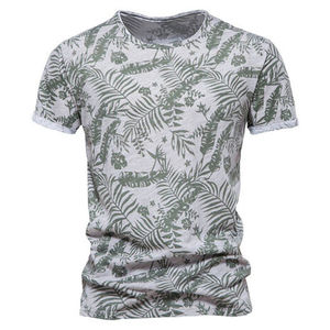 T-shirt à logo graphique imprimé sur mesure pour hommes, tissu tricoté 100% coton, vêtements décontractés à sublimation - Product Image 2