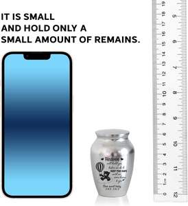 Mini urne personnalisée pour bébé en acier inoxydable Urne décorative gravée commémorative pour la perte d'un enfant en argent de taille personnalisée - Product Image 3